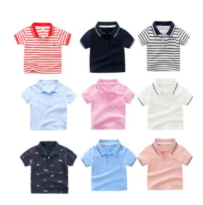 China Boy's breathable polo shirt, lapel T-shirt, small chips, Korean summer clothes, baby's short sleeve T-shirt for sale