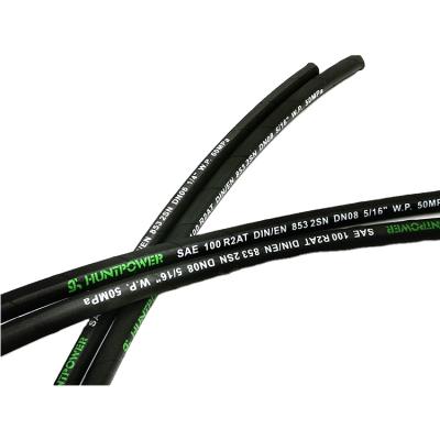 China High Pressure Oil Synthetic Rubber Heavy Duty Steel Wire Braided SAE100R1 R2 1SN 2SN Rubber Hydraulic Hose for sale