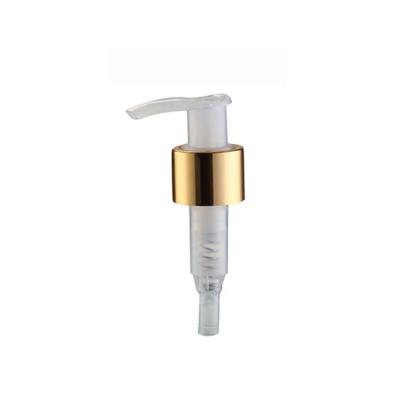 China Plastic Sprayer Lotion Pump 28/410 Left Right Aluminum High Quality Child Safe Lotion Sprayer for Cosmetic Packaging for sale