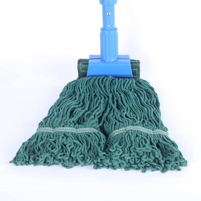 China Replaceable Cotton Broom Head Wholesale Stocked Cleaning Broom Manufacturer Floor Wet/Dry Mop For Simple Household Cleaning for sale