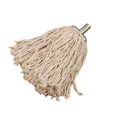 China Stocked Household Cleaning Mop With Metal Solid Head Removable Cotton Mop Head For Simple Floor Cleaning for sale