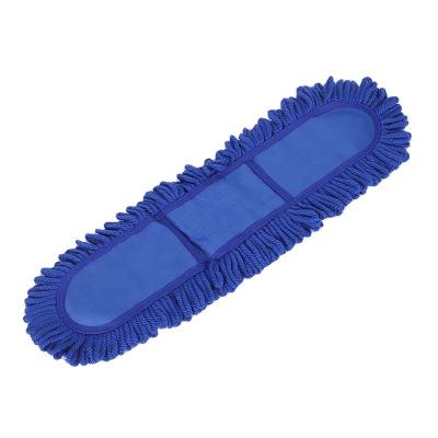 China Hotel Lobby Floor Dust Mop Stocked Cleaning White Card Wash Coarse Cotton Yarns Cleaning Replaceable Flat Broom Mop Head for sale