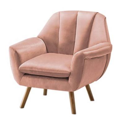 China Modern Blush Dining Room Sofa Chair Stainless Simple Dusty Rose Velvet Armchair Living Room Bedroom Lounger Modern Accent Metal for sale