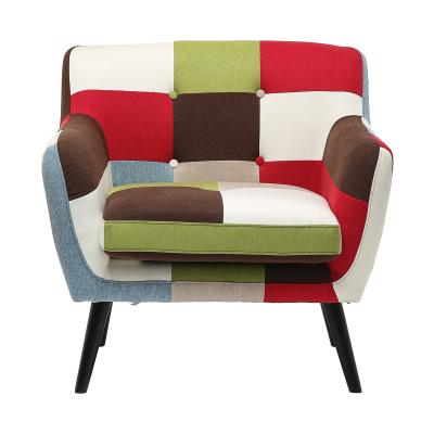 China (Height) New Design Adjustable Lounge Upholstered Patchwork Fabric One Seat Chair for sale