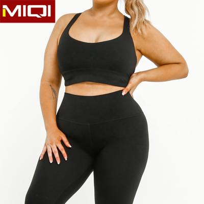 China MIQI Sports Fitness Sports Women Wholesale QUICK DRY Wear High Print Yoga Cross Bra Plus Size Sports Bra for sale