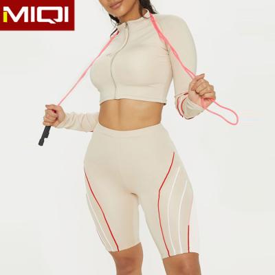 China Wholesale Anti-Wrinkle Miqi Clothing Custom Plus Cotton Nylon Black White Black Yoga Women Spandex Shorts High Waisted Cycling Biker Shorts for sale