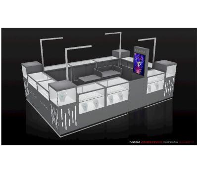 China Environmental Friendly Material Jewelry Shop Display Cases Glass Jewelry Shop Kiosk With Jewelry Display Showcase for sale