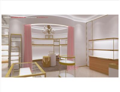 China Environment Friendly Gold Metal Display Furniture Material Jewelry Display Counter Designs For Jewelry Store Display for sale