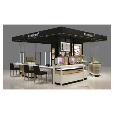 China High-end Stylish Cosmetic Mall Kiosk Makeup Display Stand Mall/Cosmetic Mall Kiosk Retail Store Design Cosmetic Kiosk for sale