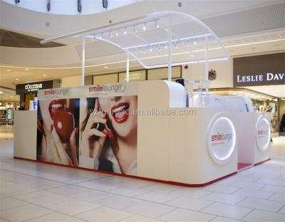 China Shopping mall or retail store with glass shelves used wooden and glass teeth whitening kiosk for sale for sale