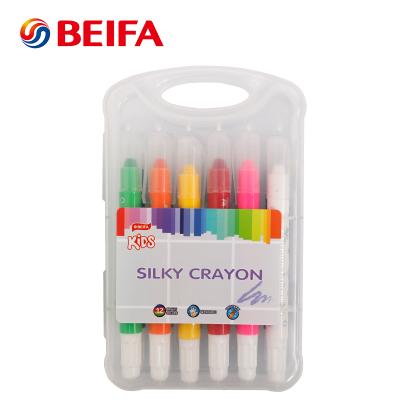 China Safey Smart Kids Washable Silky Crayons Set Of 12 Colors Bright And Washable Safe for sale