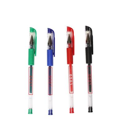 China Hot sale school logo cheap office 4 colors normal custom printing plastic gel pen for sale