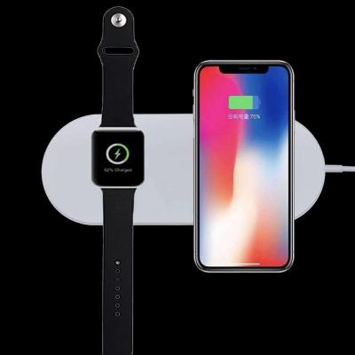 China 2018 dual wireless charging pad dual wireless mobile charger for Apple watch, for Iphone x/8/8plus for sale