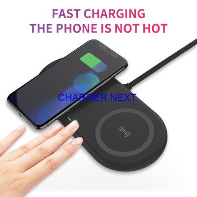 China DUAL WIRELESS CHARGER Double Qi Wireless Charger Dual wireless Charger Two Charging Position Wireless Charging Pad for sale