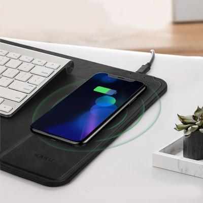 China MOUSE PAD WIRELESS CHARGER 10w universal compatible Leather fast qi wireless charging charger mouse pad for Apple iPhone for sale