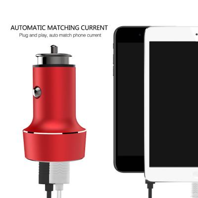 China 3.1A Dual USB CAR CHARGER with Voltage Monitoring Aluminum Alloy Multi colors to choose Automatic Matching Voltage for sale