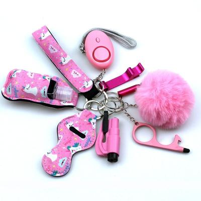 China Metal Women Self Defense Key Chain Set Personal Alarm Kit Keychain Accessories Wholesale Kids Girls Security Defense for sale