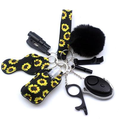 China Metal Child Safety Key Chain For Women Self Defense Set With Pepper Spray Window Breaker Stick Self Defense Key Chain Accessories for sale