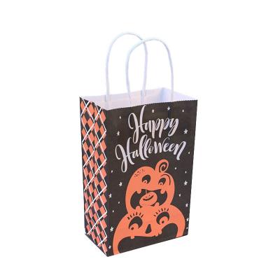 China Custom Cute Logo Pumpkin Candy Wrapping Paper Package Paper Bag Halloween Toys Paper Bag Recyclable Wholesale Lipack for sale