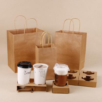 China Lipack Brown Takeout Paper Packaging Bag Biodegradable Paper Bags Restaurant Sandwich Food Wrapping Paper With Handle for sale