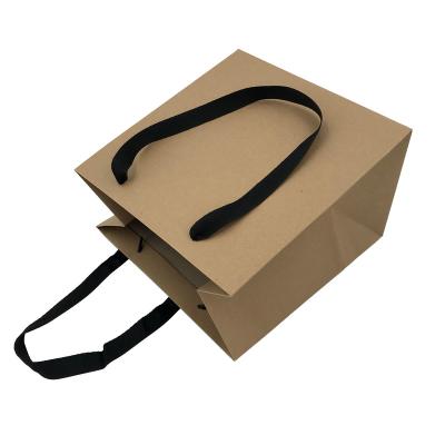 China Wholesale Recyclable Flat Nylon Paper Bag Handle Food Packaging Paper Bag With Your Logo for sale