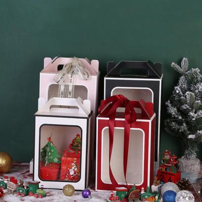 China Recycled Materials Lipack Christmas Ornament Storage Box Christmas Props Gift Paper Box Window Decoration for sale