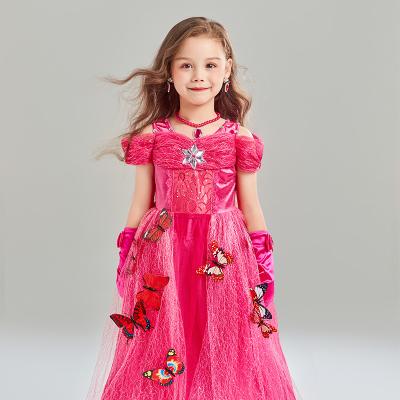 China Breathable Frozen Butterfly princess dress Wholesale Girls Aisha Princess Dress One Piece Of Hair Aisha Children's Dresses for sale