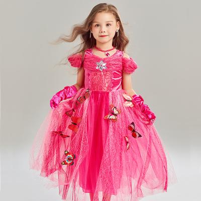 China Breathable Butterfly princess dress Frozen  Long Sleeve Elsa Princess Dress Children's Dresses for sale