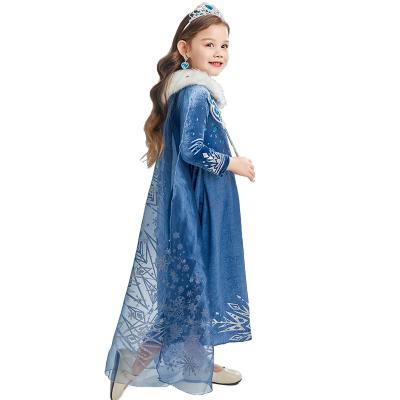 China Breathable Wholesale Frozen Elsa Princess Dress Winter Elsa Dress For Girls Halloween Costume Cosplay Dress for sale