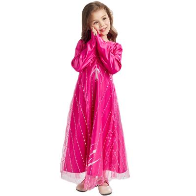 China Breathable Girls Frozen 2 Elsa Princess Dress Long Sleeve Coswear Saree Kids Backless Gowns for sale