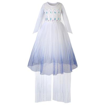 China Sweet Girls dress spring and autumn new children's long-sleeved Elsa Princess dress wholesale little girl dress fluffy gauze skirt for sale