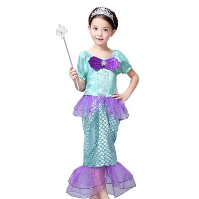 China Other Girls' mermaid small fly sleeve sequin dress children's fashionable sleeveless princess dress fishtail long skirt for sale