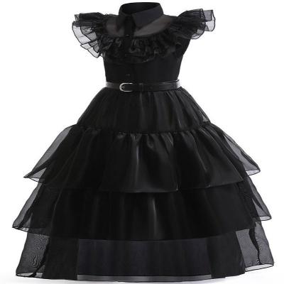 China Other Adams Family Performance Costumes Halloween Wednesday Adams Black Dresses Factory Wholesale Holiday Party Girls Dresses for sale