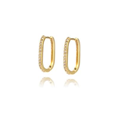 China High Quality Fashion Gold Plated Brass Jewelry Cystal Earrings For Women 2021 for sale