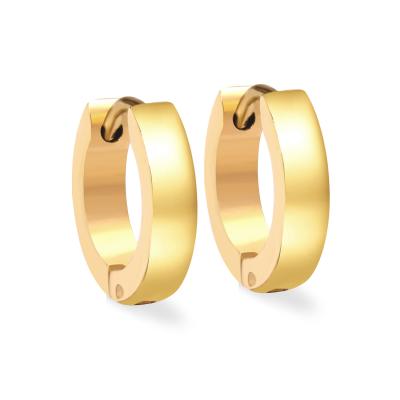 China 2021 High Quality Thin 18K Gold Luxury Women's Circle Stainless Steel Hoop Earrings for sale