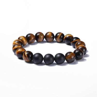 China Fast Delivery Fashion Jewelry 10mm Handmade Natural Yellow Tiger Eye Stone Beads Bracelet For Men for sale