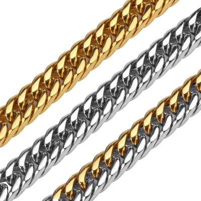 China Luxury Custom Name Lead Free Nickel Free Stainless Steel Fashion 18K Gold 7mm Cuban Link Necklace Jewelry For Men for sale