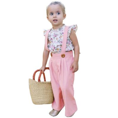 China New Style Autumn Long Cotton Solid Color Suspender Breathable Kids Girl Canvas Pants for sale