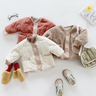 China Autumn Winter New Pure Color Breathable Cotton Long Sleeve Children Girl Fashion Coat for sale