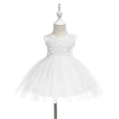 China Breathable High Quality White Lace Baby Christening Child Ball Gown Communion Dress for sale