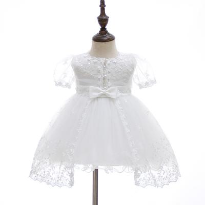 China Breathable Fashion Summer Lace White Formal Baptism Dress Baby For Party Wedding for sale