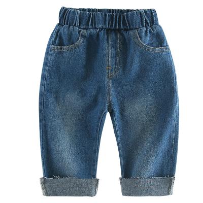 China Autumn High Quality Casual Solid Color Breathable Unisex Baby Jeans Pants Thick Trousers for sale