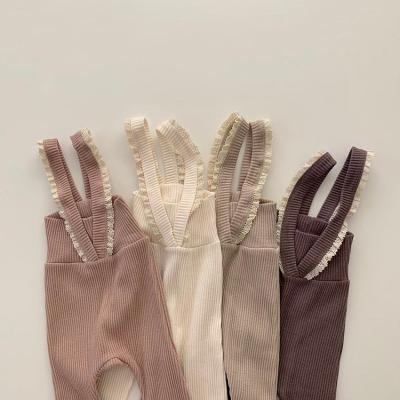 China Wholesale High Quality Breathable Solid Color Cotton Toddler Baby Suspender Leg Warmers for sale