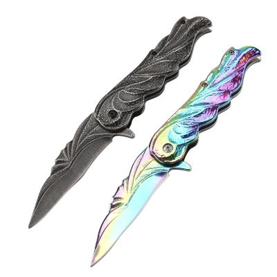 China Excellent Amazon color steel processing hot selling camping stainless steel outdoor folding knife for sale