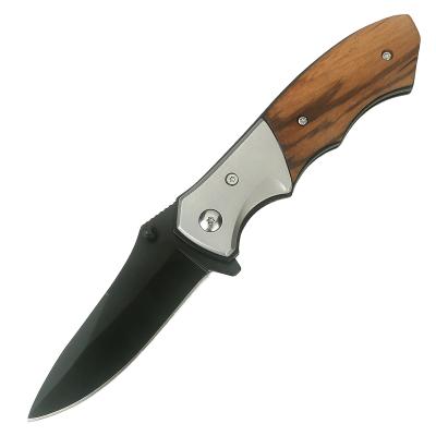 China Newest Handle Folding Hunting Knife Non-variable Wood Useful Outdoor Handmade Camping Knife for sale