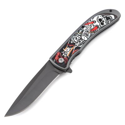 China Stainless steel armis knife pocket products special promotional hot sale custom handle skull type folding for sale