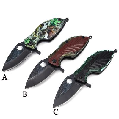 China Leaf Shape Single Cutter Survival Shape Foldable Pocket EDC Small Folding Mini Knife for sale