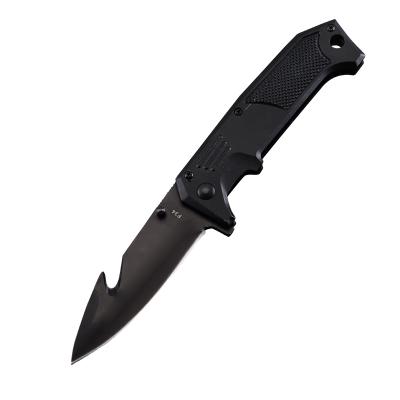 China Easy Carry Amazon Sells Custom Black Plastic Handle Stainless Steel Camping Tactical Outdoor Folding Knife for sale