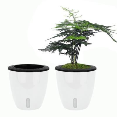 China Wholesale Minimalist Plastic Self-absorbing Biodegradable Plant Plastic Flower Pots Plant Pots for sale