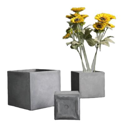 China Breathable For Sale Multi-size Magnesium Large Square Flowerpot Outdoor Cement Flower Pots for sale